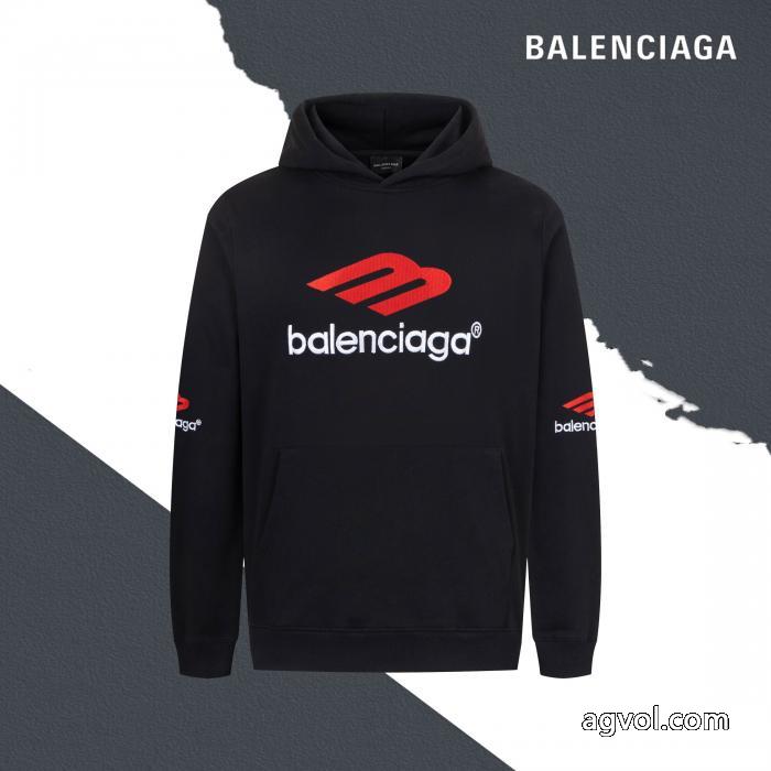 Balenciagaパリ3 Mアルファベットロゴ刺繍ドローストリングフードコート_0_0