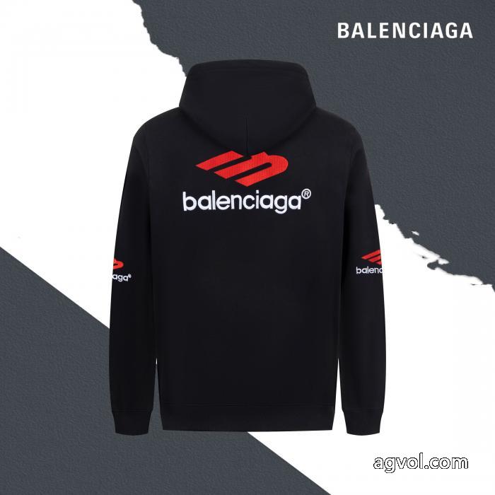 Balenciagaパリ3 Mアルファベットロゴ刺繍ドローストリングフードコート_0_1