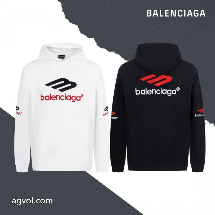 Balenciagaパリ3 Mアルファベットロゴ刺繍ドローストリングフードコート_0_2