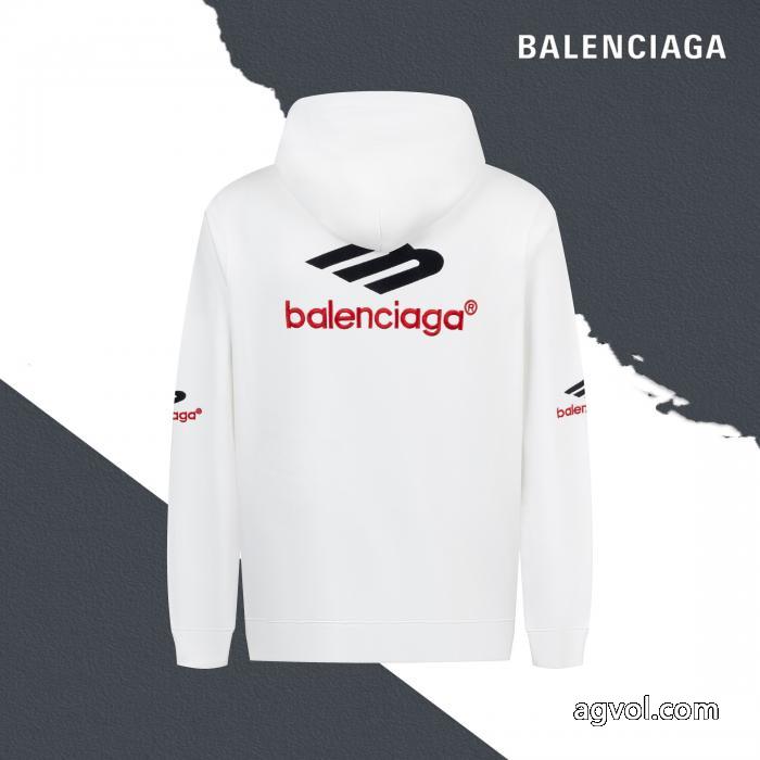 Balenciagaパリ3 Mアルファベットロゴ刺繍ドローストリングフードコート_0_4