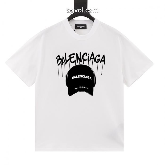 BALENCIAGA春夏新作落書きアルファベットハンチングプリント男女同型カップル半袖_0_1