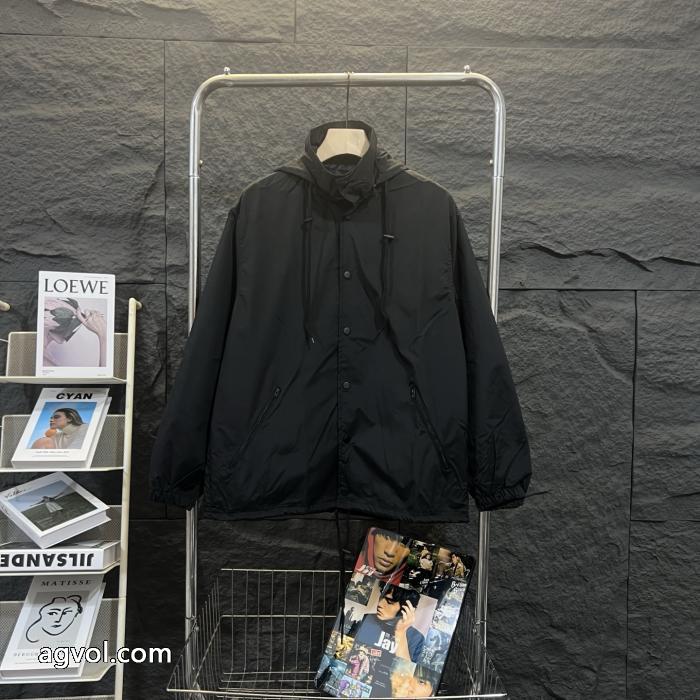 パリの旧家Balenciagaクラシックバックアルファベットプリント防水ポンチョジャケット_0_0