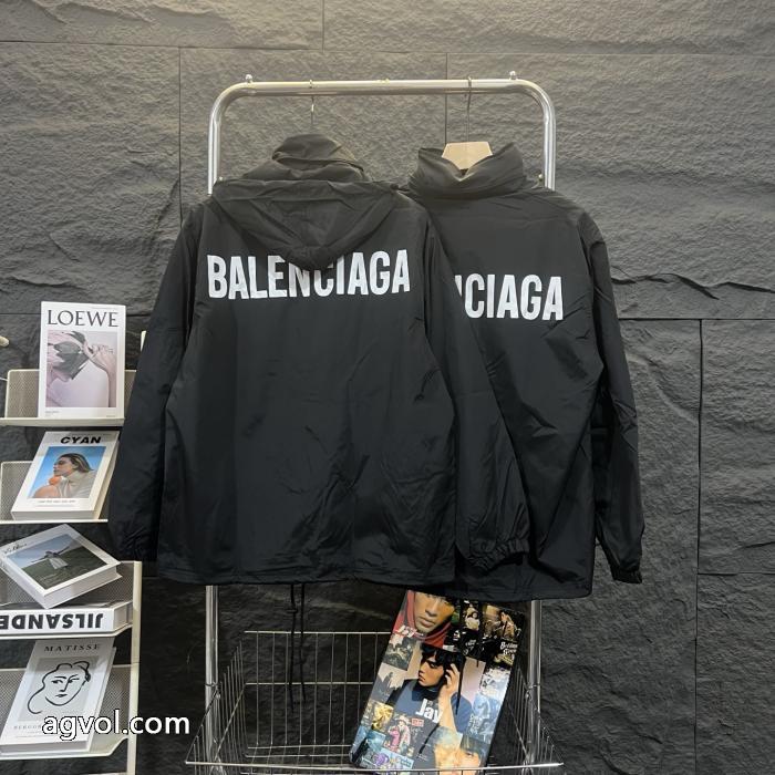 パリの旧家Balenciagaクラシックバックアルファベットプリント防水ポンチョジャケット_0_1