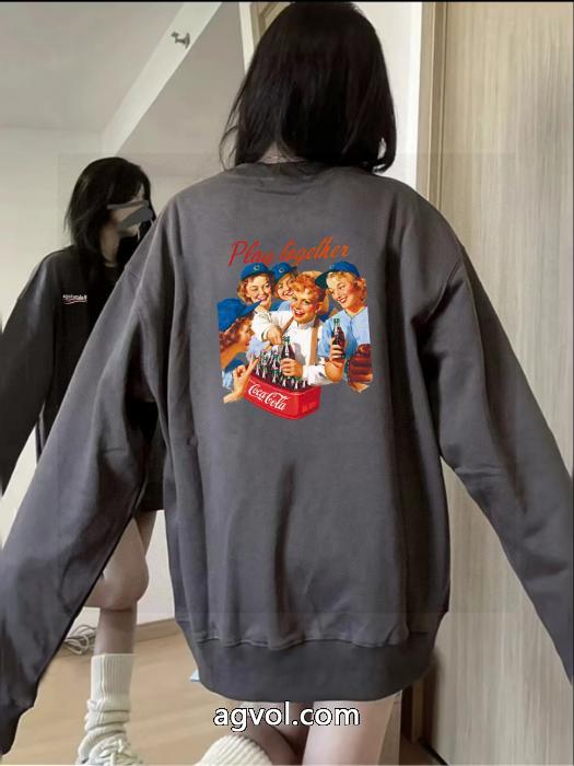 BALENCIAGA連名プリントアルファベット男女同型カップル丸首衛衣_0_0