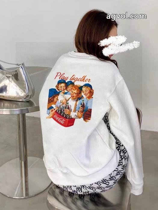BALENCIAGA連名プリントアルファベット男女同型カップル丸首衛衣_0_1