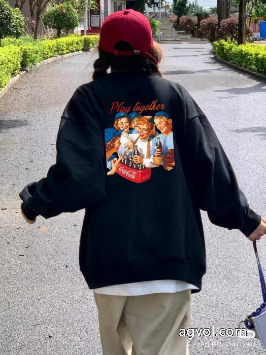BALENCIAGA連名プリントアルファベット男女同型カップル丸首衛衣_0_3