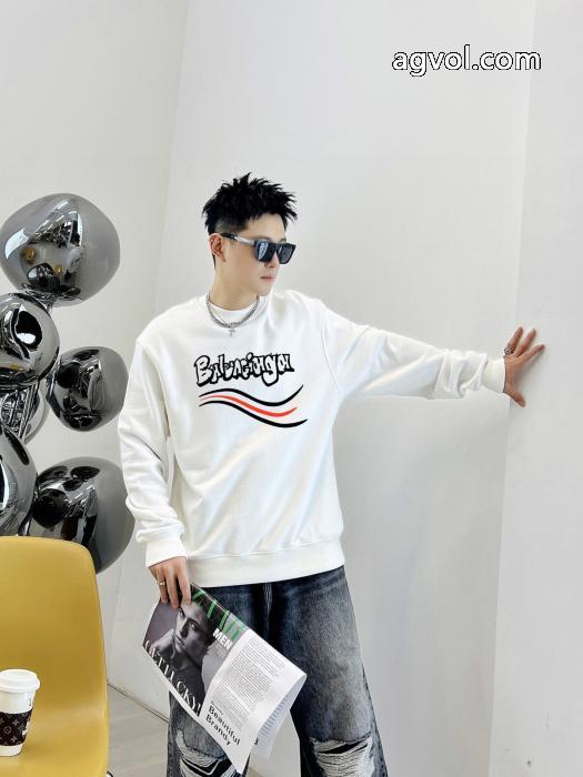 balenciagaの新しいアルファベットプリントの丸首の衛衣_0_5