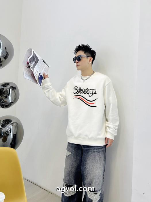 balenciagaの新しいアルファベットプリントの丸首の衛衣_0_6
