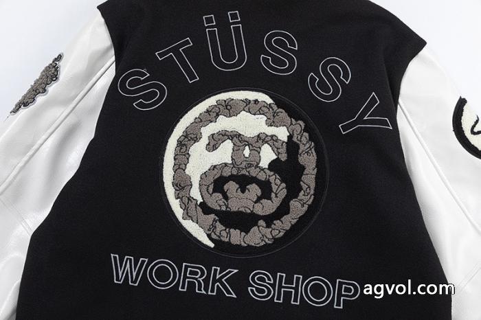 Stussy三方連名Ttl Varsity Jacketパッチワーク刺繍学校チーム野球服男女同型_0_4