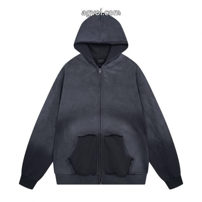 balenciaga水洗いして磨いて古いファスナーカーディガンのフードコートを作る_0_1