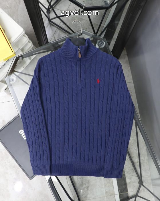 Ralph Lauren胸もと定番戦馬ロゴ刺繍ニットセータージップカーディガンコート_0_3