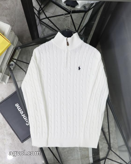 Ralph Lauren胸もと定番戦馬ロゴ刺繍ニットセータージップカーディガンコート_0_4
