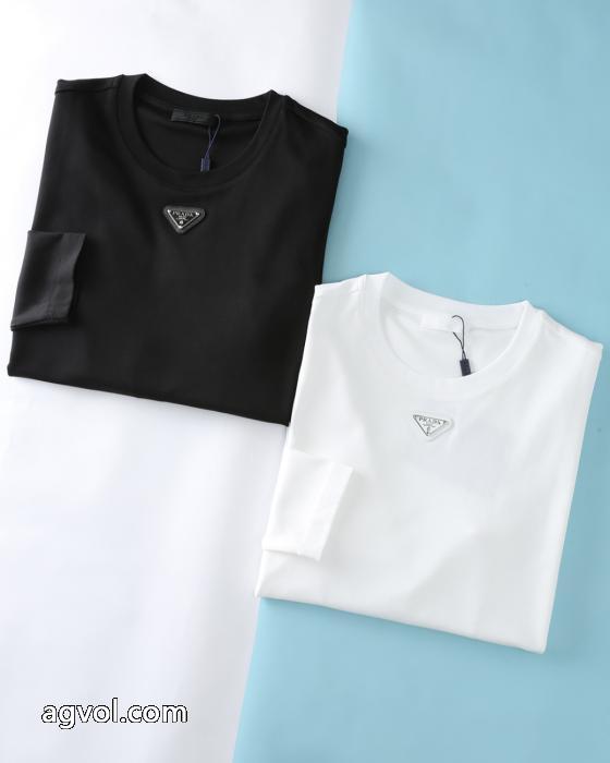 プラダ秋冬新作厚手蘭精モダール綿長袖Tシャツ_0_0