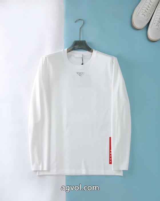 プラダ秋冬新作厚手蘭精モダール綿長袖Tシャツ_0_2