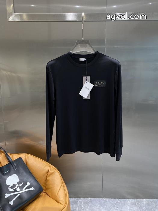ディオールの新ラウンドネック長袖Tシャツネットレッド_0_1