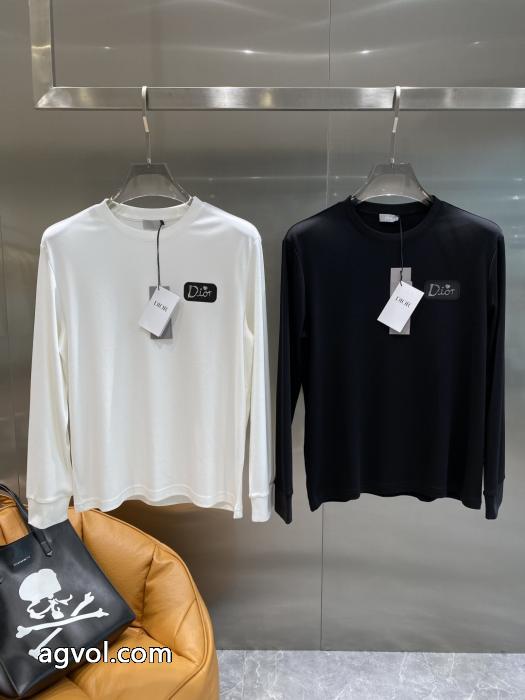 ディオールの新ラウンドネック長袖Tシャツネットレッド_0_2