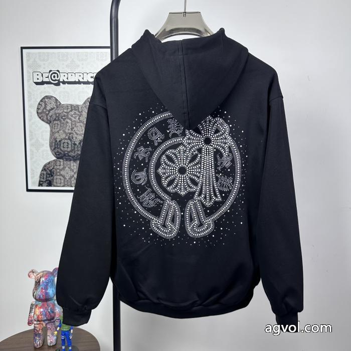 CHROME HEARTS水彩ドリル貼り3 D立体彩刺繍カップルカジュアルカーディガン衛衣_0_0