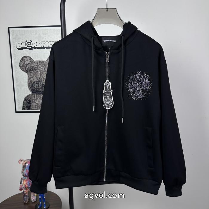 CHROME HEARTS水彩ドリル貼り3 D立体彩刺繍カップルカジュアルカーディガン衛衣_0_1