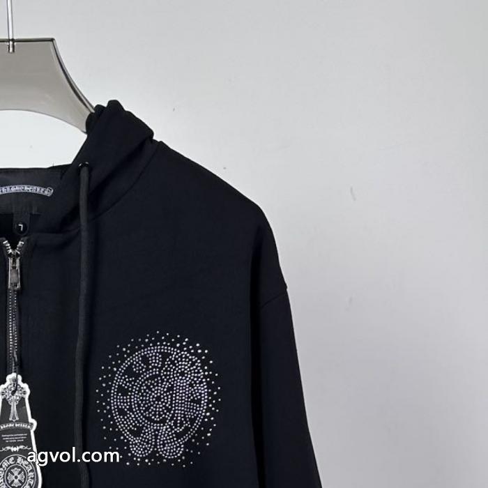 CHROME HEARTS水彩ドリル貼り3 D立体彩刺繍カップルカジュアルカーディガン衛衣_0_2