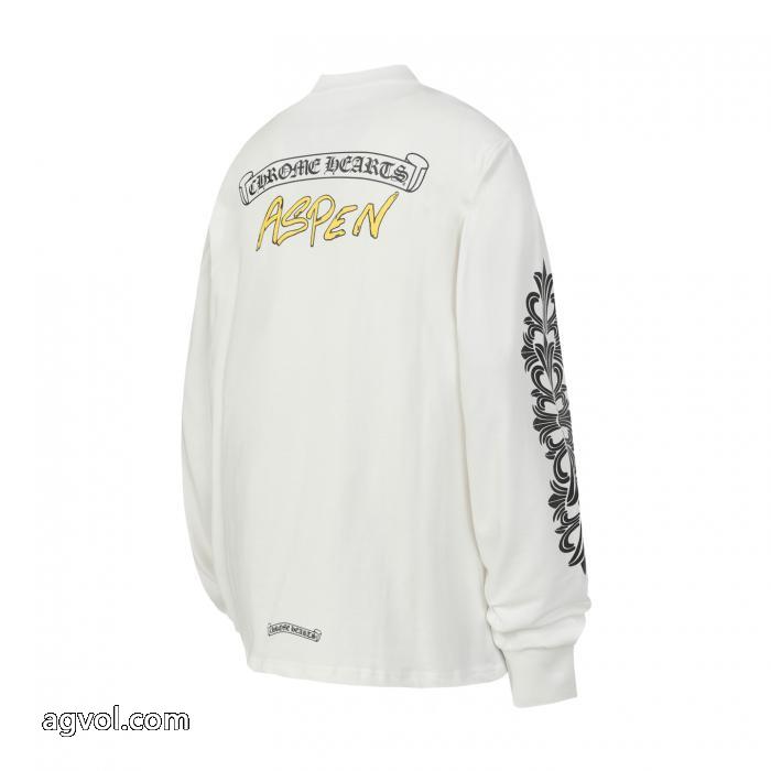 Chrome Heartsサンスクリットプリント爆金長袖Tシャツ_0_0