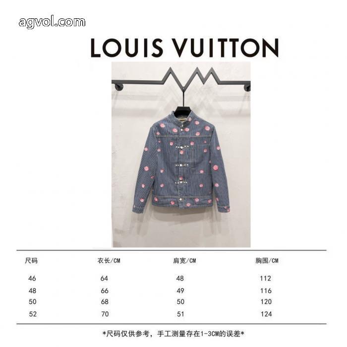 LOUIS VUITTONストライプ刺繍シングルバックルデニムジャケット_0_0