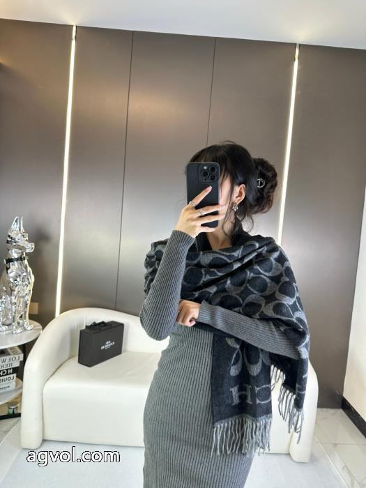Coachの三色ストール爆型マフラー_0_3
