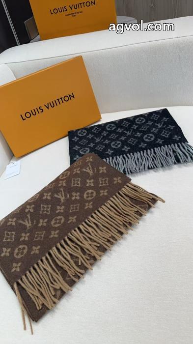 LOUIS VUITTONクラシックメンズカシミヤマフラー_0_5