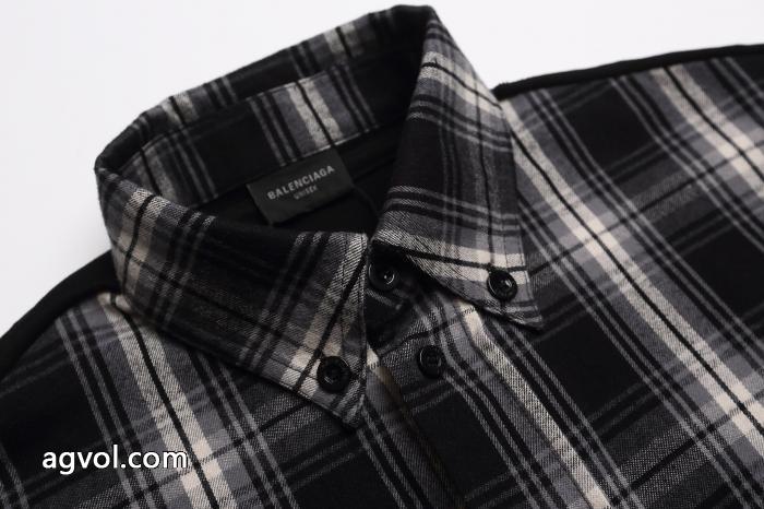 バレンシアガ balenciaga2025FW新作チェックフランネルカップルカジュアルシャツ長袖_0_0