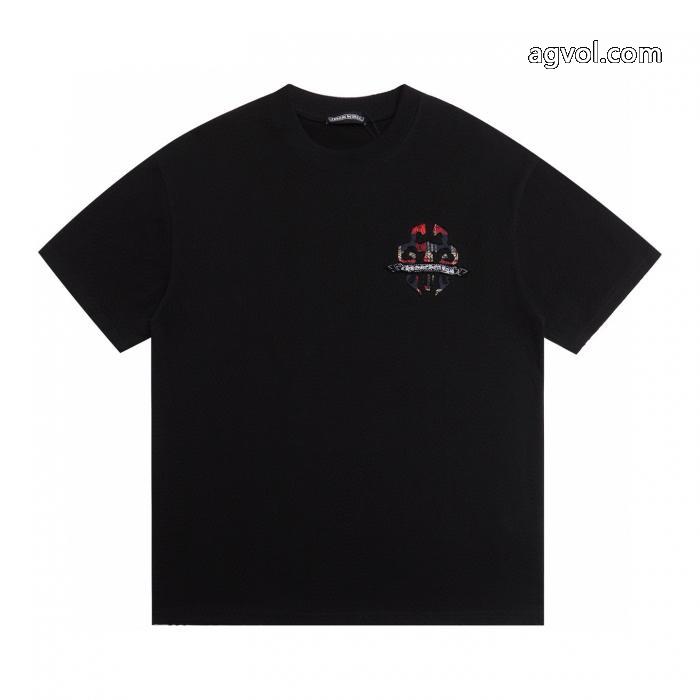クロムハーツ CHROME HEARTS2025 ss新作刺繍カップルカジュアル半袖Tシャツ_0_1