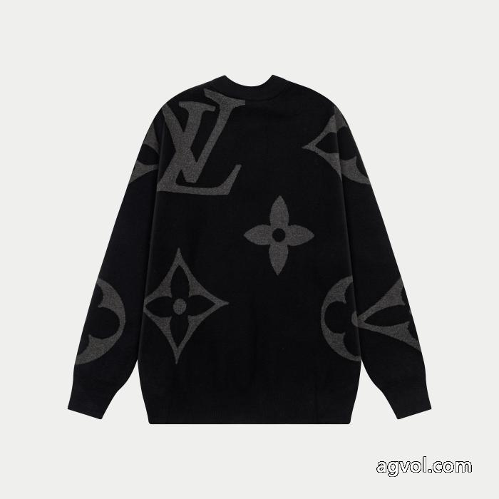 LVルイ・ヴィトン25 ss冬の新作ラウンドネックジッパーセータージャカード大ロゴ_0_3