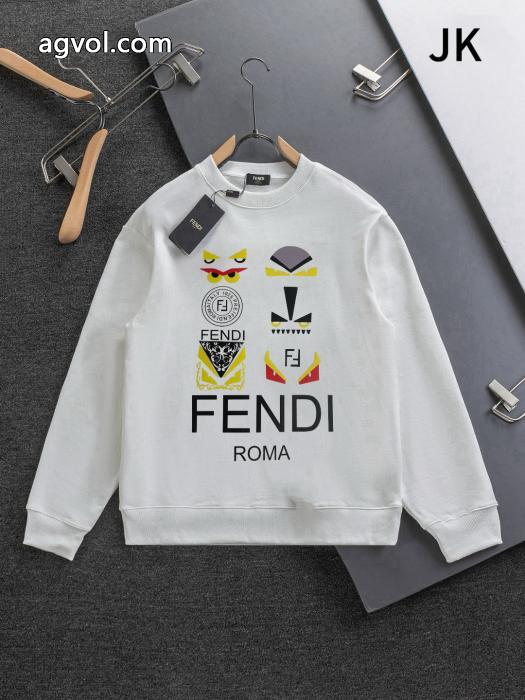 FENDI秋冬ヨーロッパトップクラスのオリジナルファッションカジュアル長袖プリントTシャツ衛衣_0_5