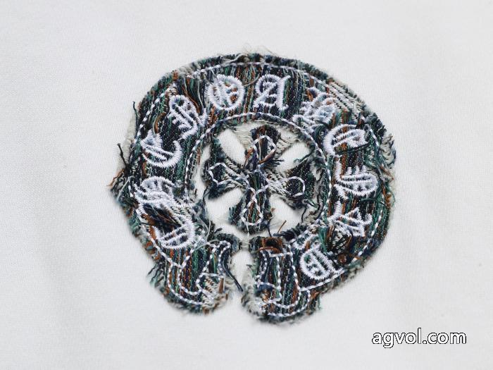 CHROME HEARTS爆金定番重工業洗濯デニム刺繍LOGO衛衣男女上着セットヘッド衛衣_0_3