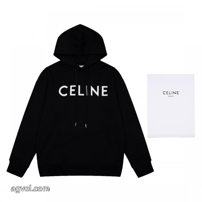 Celine2025秋冬定番ロゴ連帽デジタル直噴プリントパーカー_0_4