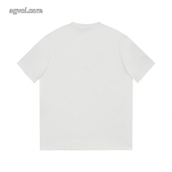 独占最高品質バージョンprada家ロゴ凹凸アルファベットラウンドネック半袖Tシャツ_0_2