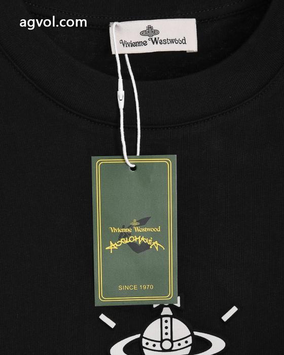 Vivienne westwood/2025秋冬新作凹凸刺繍アルファベット月の宇宙ステーション長袖Tシャツ_0_0