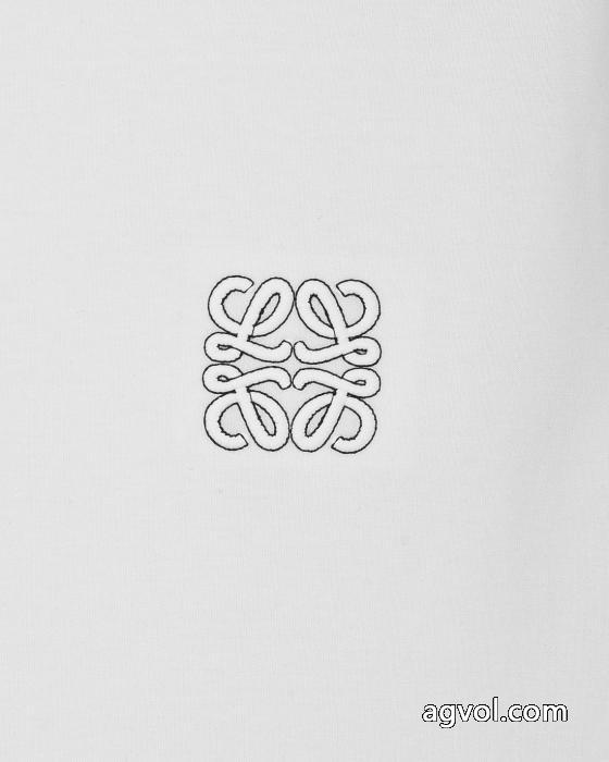 LOEWE/ロエベ立体エンベロープ万針刺繍アルファベットロゴヘッダー丸首長袖Tシャツ_0_0