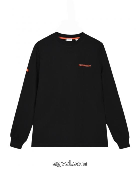 BURBERRY胸元十字架サンスクリット真空刺繍ロゴアルファベット男女同型長袖Tシャツ_0_3
