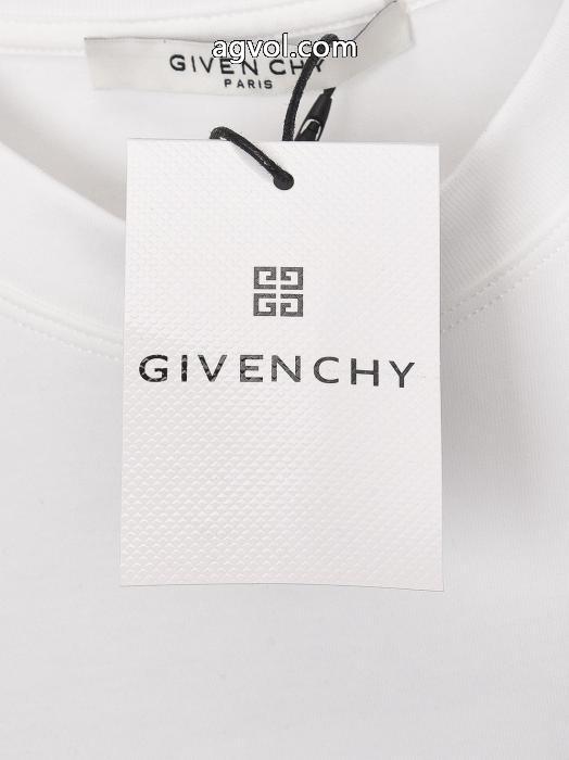GIVENCHY万針刺繍クラシック梵字アルファベットロゴ背中カスタムピーチ長袖Tシャツ_0_0