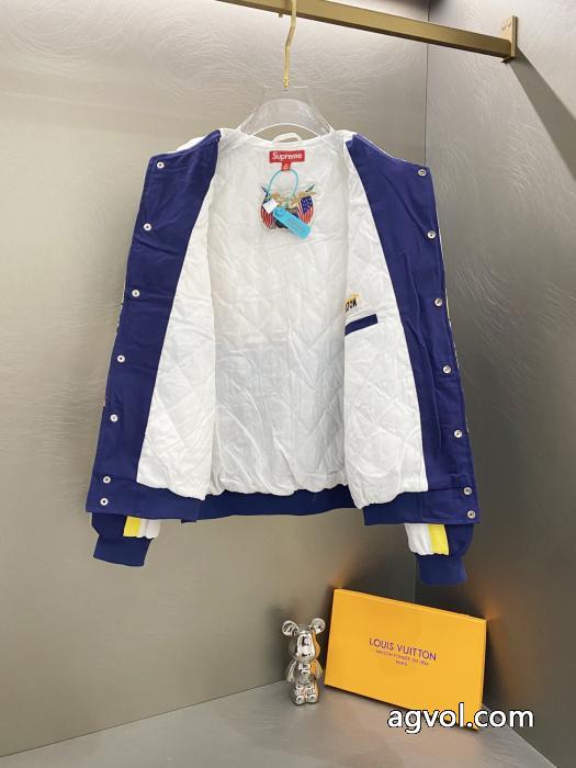 Supremeスポンジボブカートゥーンプリント刺繍ロゴレーサーアメリカントレンドジャケット_0_2