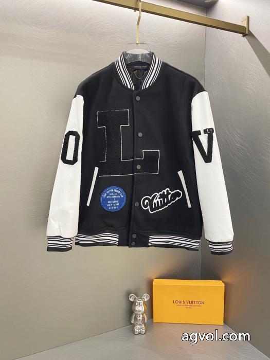 LV大文字走秀金万針刺繍タオル刺繍野球服ジャケット_0_1