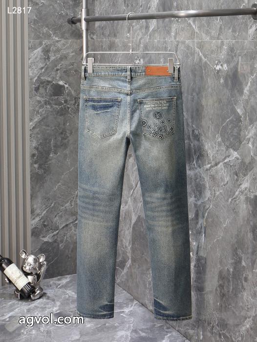 LV 2025秋冬ファッションスリムストレートジーンズ_0_2
