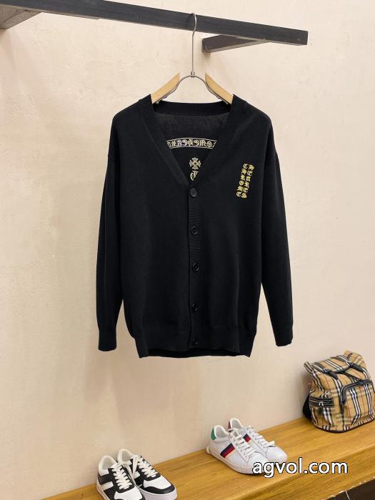 CHROME HEARTS2025秋冬定番シンプルエアリーカーディガンボトムニット_0_0