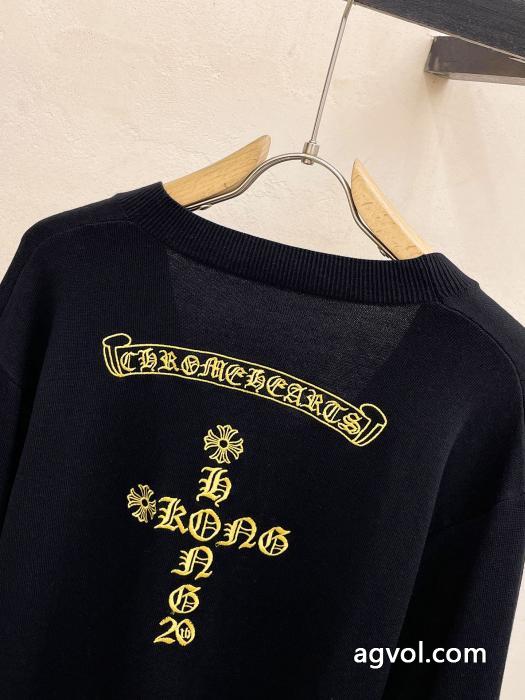 CHROME HEARTS2025秋冬定番シンプルエアリーカーディガンボトムニット_0_1