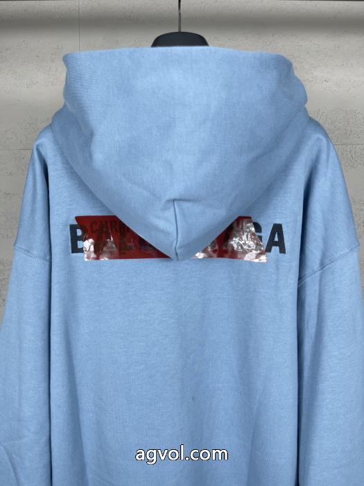 balenciaga前後のアルファベットLOGO刺繍テープ圧着ゴム連帽衛衣_0_0