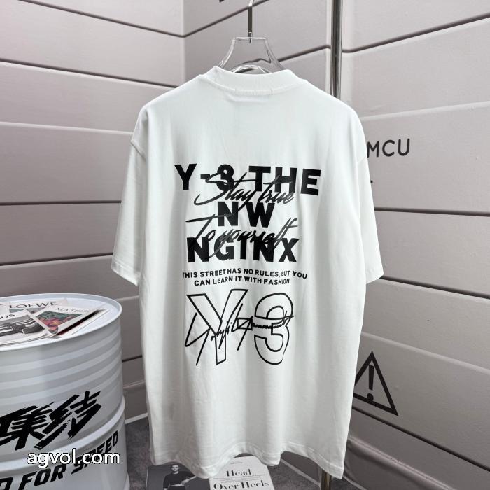 Y 3シンプルサインアルファベット半袖Tシャツ男女同型_0_1