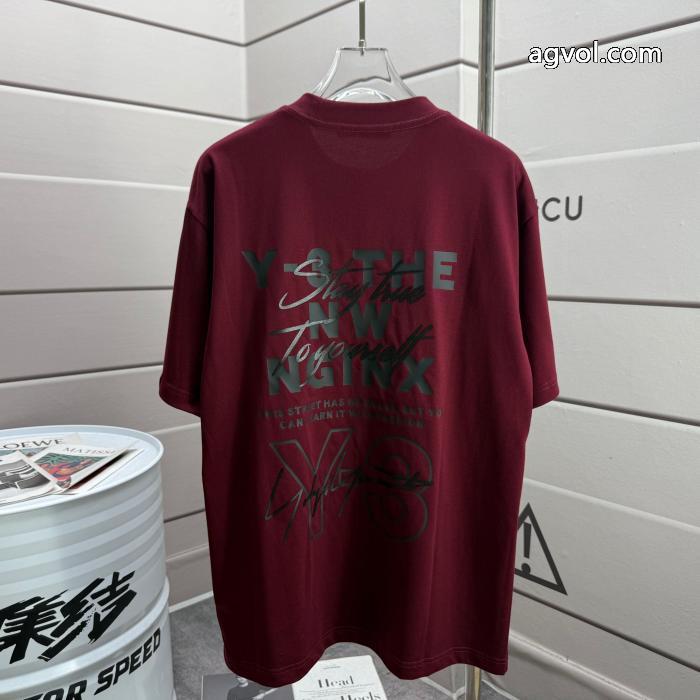 Y 3シンプルサインアルファベット半袖Tシャツ男女同型_0_3