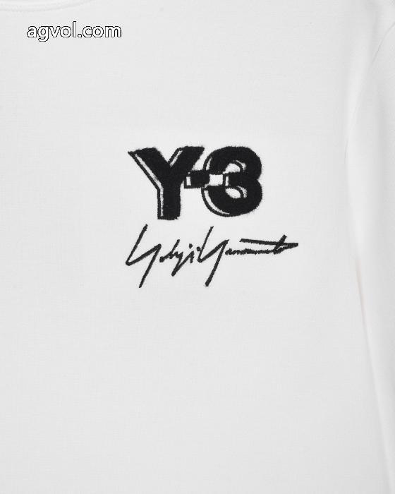 Y-3秋冬新作胸もと定番アルファベット柄ヘッダー丸首長袖Tシャツ_0_0