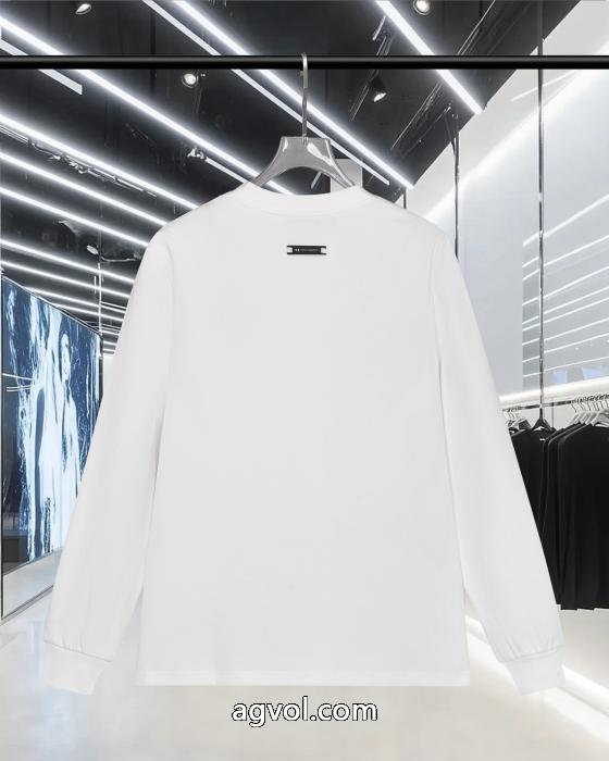 Y-3秋冬新作胸もと定番アルファベット柄ヘッダー丸首長袖Tシャツ_0_2