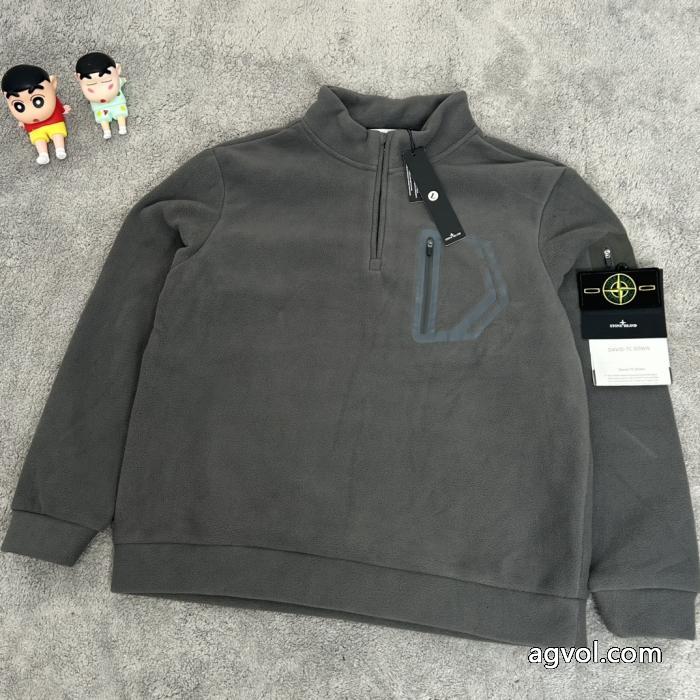 Stone Islandストーンアイランド25 ss秋の新グラノーラハーフジッパー厚手衛衣_0_3