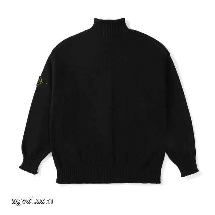 Stone Islandストーンアイランド定番ベーシックスリーブアームバッジロゴスタンドカラーニットコート_0_0